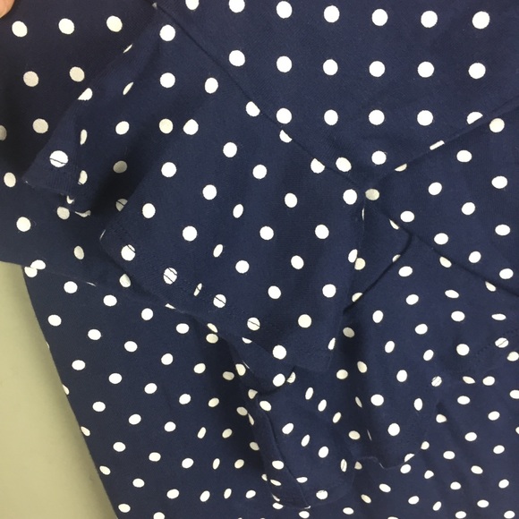 LRL Ralph Lauren Polka Dot Bell Sleeve Boatneck Navy Top Size Large - Picture 7 of 9